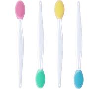 Pinceau A Lèvres Exfoliant, 4 Pcs Pinceaux À Lèvres Double Face En Silicone, Pinceau À Lèvres Exfoliant En Silicone Double Face, Pinceau Pour Enlever Les Points Noirs Du Nez