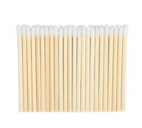 Pinceau à lèvres pour rouge à lèvres, 100pcs Pinceau à lèvres jetable avec manche en bambou, applicateur de gloss à lèvres portable, outil de maquillage avec manche en bambou