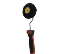 Pinceau à mastic d'angle en nylon pour peindre les bords, outil à tête de citrouille avec poignée en métal pour une finition lisse des murs (manche court)