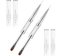 Pinceau à ongles 2 en 1 double extrémité pour ongles en gel - 2 pièces - Fineliner précis pour décoration nail art
