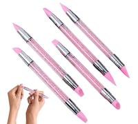 Pinceau à Ongles en Silicone | Stylo de Gravure Double Embout pour Ongles - Fournitures pour Manucure, Aide Design pour Ongles avec Poignée Antidérapante pour Sculpture et Façonnage