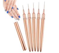 Pinceau à ongles fin | 5 pinceaux à ongles avec revêtement fin, pinceau à dessin pour détails 5/8/13/20/25mm, ensemble de stylos de design artistique pour les longues lignes, ongles professio