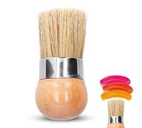 Pinceau à Pochoir, Pinceau de Cire de Peinture à la Craie avec poignée Ronde Brosse de modèle pour Peinture ou pour cirer des Meubles