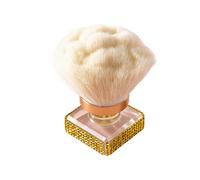 Pinceau à poussière pour ongles - Brillant - Strass - Pinceau de maquillage pour ongles - Pinceau à poudre pour le visage - Accessoire de nettoyage - Acrylique - Forme de fleur - Jaune