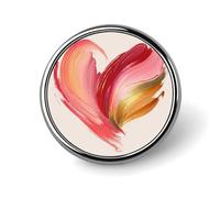 Pinceau abstrait A en forme de cœur rose pastel rond broche pour homme femme tendance badge broche broche robe veste sac à dos accessoires