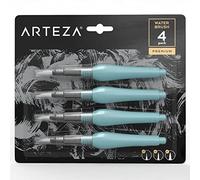 ARTEZA Pinceau aquarelle avec réservoir d'eau Auto-humidifiant - Portable - Aquarelle - (Pointes assortie, Jeu de 4)