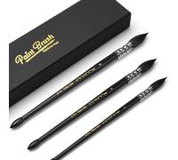 Pinceau Aquarelle en Poils D'écureuil Professionnels - 3 Pièces Pinceaux Aquarelle Taille 2, 6, 8 | Haut Pouvoir D'absorption et Contrôle de l'eau pour Un Débit Constant | Pinceau Poil Naturel