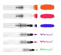 Pinceau Aquarelle Reserve d'eau 6Pcs Pinceaux Aquarelle Stylo Aquarelle Peinture Aquarelle,Peinture d'eau Brosse Brush Pen pour Coloriage Adulte Stylo Calligraphie