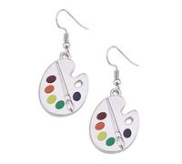 Pinceau créatif Palette de peinture colorée boucles d ' oreilles goutte artiste peintre crochet boucles d ' oreilles pendantes bijoux décor pour fille de cheville argent Pack