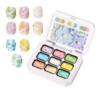 Pinceau de conception d'ongles - Ensemble de pinceaux pour | Pinceau de revêtement pour | Times Gel | Malgell pour ongles | Palette de 9 couleurs pour la décoration de modelage de