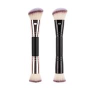 Pinceau de maquillage à double extrémité, pinceau de maquillage pour les yeux, pinceau à fond de teint, pinceau pour poudre, fard à paupières, mélange cosmétique pour femme et soutien-gorge bronze