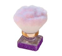 Pinceau de maquillage compact pour nail art avec poignée en strass - Multifonction - Poudre libre - Blush - Facile à nettoyer - Poils denses pour une utilisation polyvalente - Violet