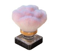 Pinceau de maquillage compact pour nail art avec poignée en strass, multifonction, poudre libre, fond de teint, blush, facile à nettoyer, poils denses pour une utilisation polyvalente, noir