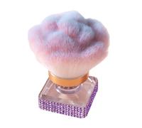 Pinceau de maquillage compact pour nail art avec poignée en strass, multifonction, poudre libre, fond de teint, blush, facile à nettoyer, poils denses pour polyvalent, violet clair