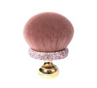 Pinceau de maquillage en forme de champignon facile à nettoyer avec poignée en strass - Applicateur multi-usage pour poudre libre, blush - Pinceau cosmétique pour femme - Rose