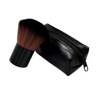 Pinceau de Maquillage en Forme de Champignon - Noir, Doux et Moelleux - Pour le Visage et Blush - Grand Format - Avec Sac de Rangement