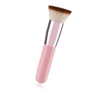 Pinceau de maquillage ergonomique pour produits à base de crème liquide, poils en nylon épais, mélange lisse, poignées confortables, construction en bois et aluminium, poignée ergonomique