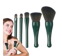 Pinceau de maquillage - Nouveau modèle portable | Ensemble de pinceaux de maquillage rétractables 5 en 1 | Pinceau à lèvres en silicone, poudre libre, blush, pour les voyages, le quotidien et un rendu