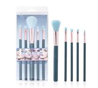 Pinceau De Maquillage Portable 5 PièCes Pinceaux De Maquillage Pour Les Yeux En Poils Souples Pinceau Anti-Cernes Pour DéButante Pinceau Fard à Joues Pinceau Ombres à PaupièRes (vert)