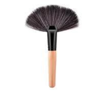 Pinceau de maquillage professionnel en éventail avec poignée confortable en fibres synthétiques pour un transport facile