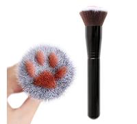 Pinceau de Maquillage Professionnel en Forme de Patte de Chat Poils en Fibres Souples pour un Mélange, Convient pour le Fond de Teint, le Pré-maquillage et la Réparation