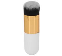 Pinceau de maquillage professionnel pour fond de teint, mélange de liquide, blush, poudre, application rapide, poils doux, portable, adapté aux voyages, pour femmes et (Or blanc)