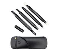 Pinceau de maquillage rétractable avec capuchon, pinceau à ombre à double extrémité pour les yeux et le nez, outil de maquillage automatique pour la maison, l'extérieur, les voyages (ensemble de