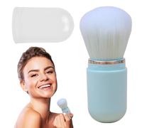 Pinceau de maquillage rétractable, pinceau à fard à joues rétractable,Pinceau à poudre de voyage - Couvercle de fard à joues de maquillage Portable et Compact rétractable, poils souples inclus pour po