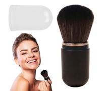 Pinceau de maquillage rétractable - Pinceau à poudre de voyage - Pinceau à fond de teint portable avec couvercle pour fond de teint - Pinceau magique à haute densité pour fard à joues, bronzant,