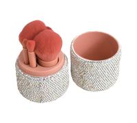 Pinceau De Maquillage Voyage | Pinceaux De Voyage Compact,Coffret Strass Portable avec Texture Fondante pour Fusion Fard à Joues, Poudre Bronzante et Fixation Éclat Naturel