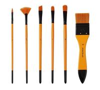 Pinceau De Peinture Acrylique Aquarelle À L'huile 6x, Divers Pinceaux En Nylon, Tête De Brosse Pour Étudiant En Art