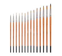 Pinceau de peinture de détail en bois, poils en nylon pour peinture acrylique, aquarelle, gouache, peinture à l'huile, modèle, figurine, œuvre d'art professionnelle en nylon pour artistes