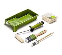 Pinceau de peinture professionnel taille 04 (25 mm) et 40 mm | Rouleau de peinture velours rouleau de peinture rouleau de peinture 10 cm | bac de peinture peinture 15 x 32 cm | étrier de rouleau