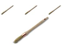 Pinceau de pouce à rechampir | Brosse ronde soie blanche | Lot de 3 | Ø 15 mm | Peinture rénovation volets moulure plinthe angle persienne | Kibros 371D15_30cx3