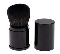 Pinceau de voyage rétractable Kabuki pour fond de teint, fard à joues, poudre bronzante et poudre Noir