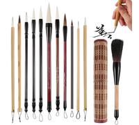 Pinceau d'écriture chinois - Outil de calligraphie traditionnelle avec poils naturels doux, pointe flexible pour un flux d'encre fluide et un contrôle précis du trait, manche en bois léger, conception
