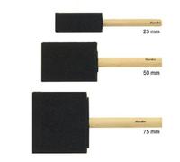 Pinceau en mousse - MARABU - Taille 50 mm - Manche en bois naturel - Couleur noire - Précision optimale