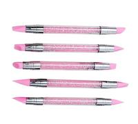 Pinceau en silicone pour ongles - Stylo de sculpture de vernis à ongles à double extrémité - Outil de sculpture d'ongles confortable pour les voyages, les voyages d'affaires, l'école