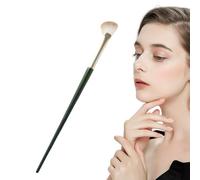 Pinceau éventail de maquillage | Pinceaux de contour pour maquillage demi-éventail | Pinceau anti-cernes coudé à poils doux surligneur pour professionnels débutants