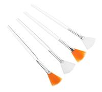 Pinceau Éventail en Nylon 4 Pièces pour Masque Facial | Brosse Exfoliante Visage, Usage à Domicile et Soins, pour Produits Skincare
