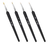 Pinceau Fin,Pinceau Maquette,Peinceaux pour Peinture Acrylique,Pinceaux Aquarelle,Détail Pinceau,pour Acrylique,Huile,Aquarelle,Nail Art,Miniature,Ongles,Faciale Peinture,4 Pièces (0,00,000 et 1)