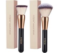 Pinceau Fond De Teint Et Pinceau De Maquillage Poudre, 2 Pièces Pinceau Kabuki Professionnel Pinceau À Bronzer Blush Pour Liquide, Crème Et Poudre