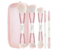 Pinceau Fond de Teint Start Makers Lot de 9-en-5 Pinceaux Maquillage Visage à Double Extrémité, Pinceau Blush Professionnel Pinceaux anti cerne bronzer pour liquide, crème et poudre