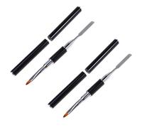 Pinceau Gel Ongles Double Extrémité, Brosse Extension Poly | PP et Métal, Tracé Précis et Usage Quotidien, pour Pointes et Gel Acrylique Noir