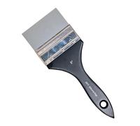 Pinceau large en silicone à pointe plate avec manche en bois - Outil de peinture en silicone pour peinture à l'huile, acrylique, aquarelle, projet d'artisanat