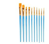 Pinceau Lasure Ensemble de pinceaux à Peinture, Cheveux en Nylon for Huile, Aquarelle, Nail Art du Visage, Dessin détail Miniature, 10 pièces(Deep Blue)