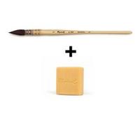 Pinceau lavis Raphaël n°1 série 803 petit gris pur et savon doux au miel Gris