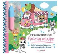 Grund – Livre de coloriages magiques à l'eau Pinceau magique Doux printemps, avec pinceau 3+