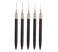 Pinceau Nail Art Liner, Manche Bois, 5, Noir, Noir, 12mm | Composants résistants, Pinceaux pour détails, Utilisation en salon, Pour débutants et experts