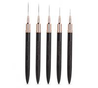 Pinceau Nail Art Liner, Manche Bois, 5, Noir, Noir, 20mm | Composants résistants, Pinceaux pour détails, Utilisation en salon, Pour débutants et experts